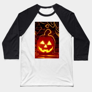 Carved pumpkin smiling Baseball T-Shirt